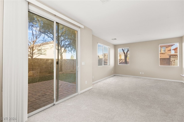 view of carpeted spare room