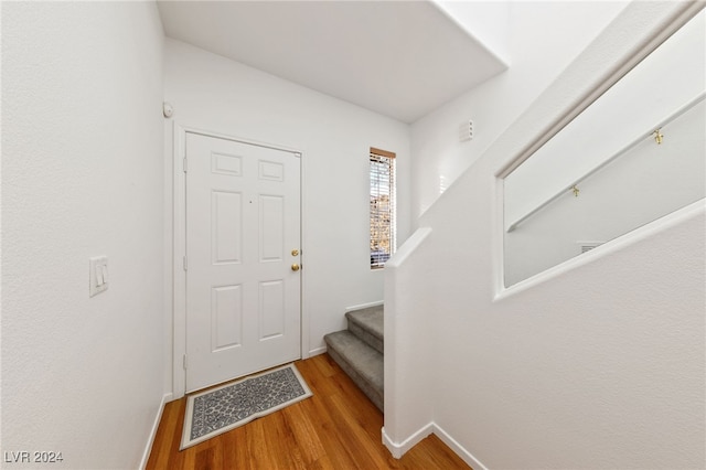 entryway featuring hardwood / wood-style flooring