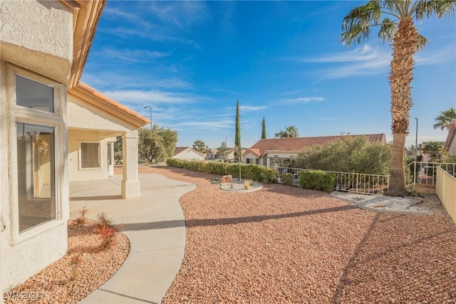 view of yard with a patio area