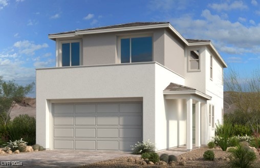 view of front of property featuring a garage