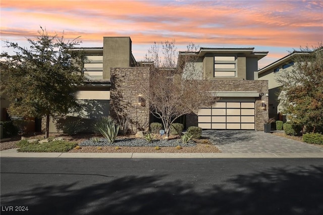 contemporary house with a garage