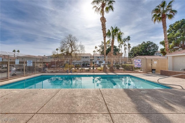 view of pool featuring a patio area