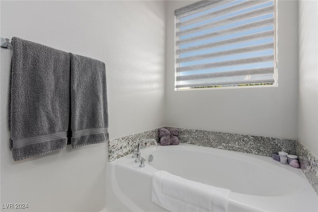 bathroom featuring a washtub