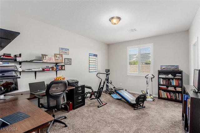 view of carpeted office space