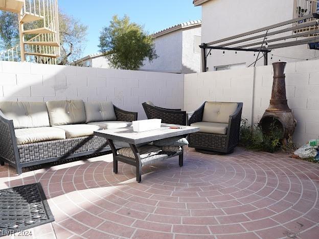 view of patio / terrace with an outdoor hangout area