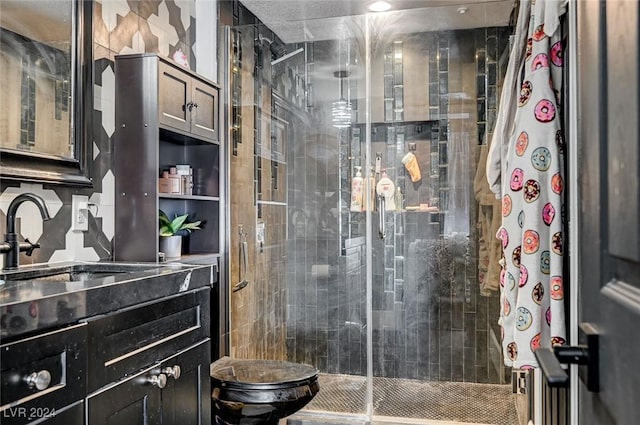 bathroom featuring a shower and sink