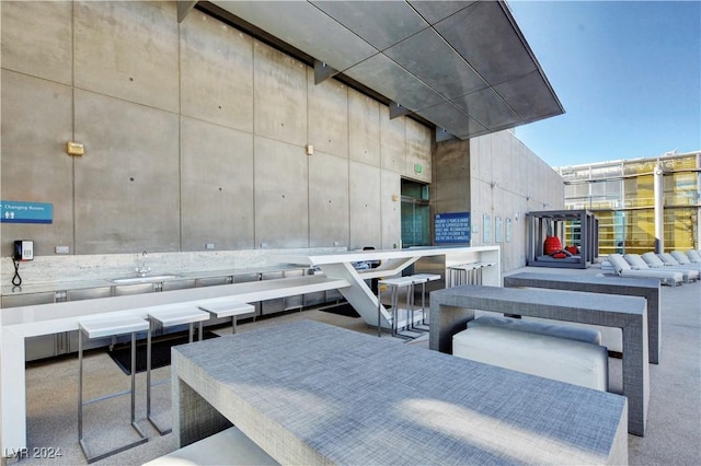 view of patio with sink