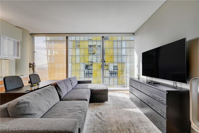 living room featuring expansive windows