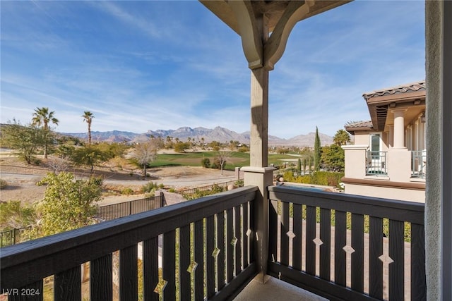 balcony with a mountain view