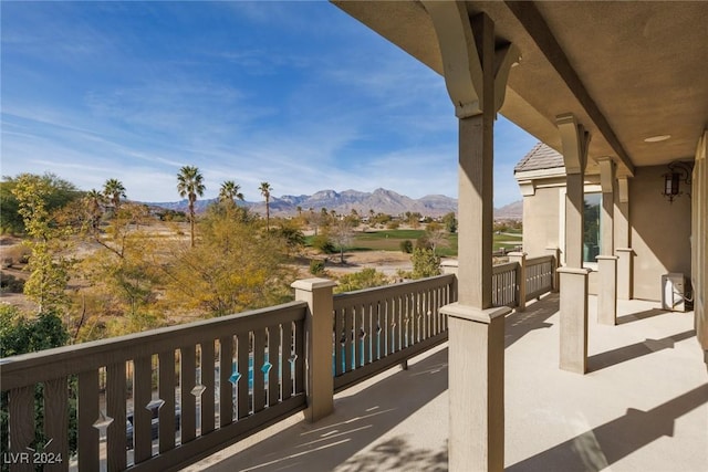 balcony with a mountain view