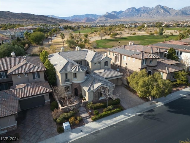 drone / aerial view with a mountain view