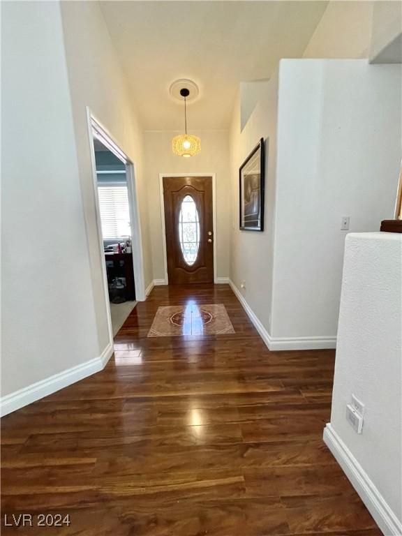 entryway featuring dark wood-type flooring