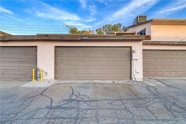 garage with central air condition unit