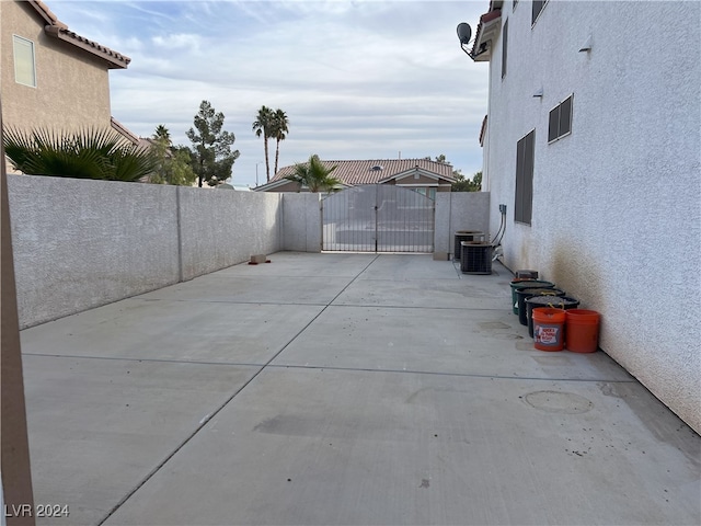 view of patio featuring central air condition unit