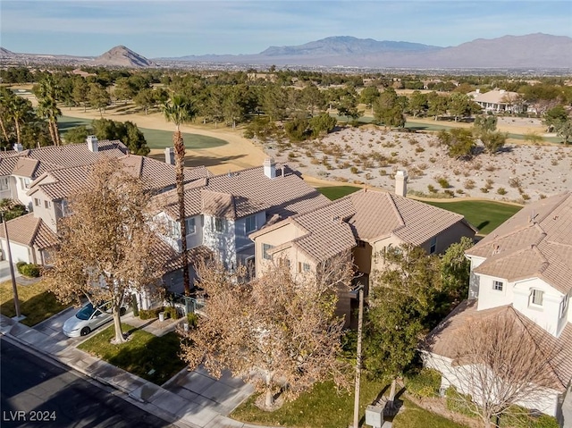 aerial view featuring a mountain view