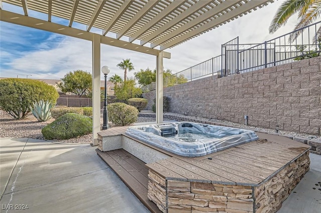 view of patio with a pergola