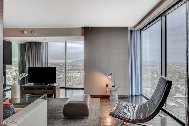 living room featuring wood-type flooring