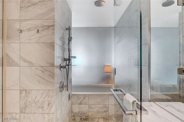 bathroom featuring walk in shower