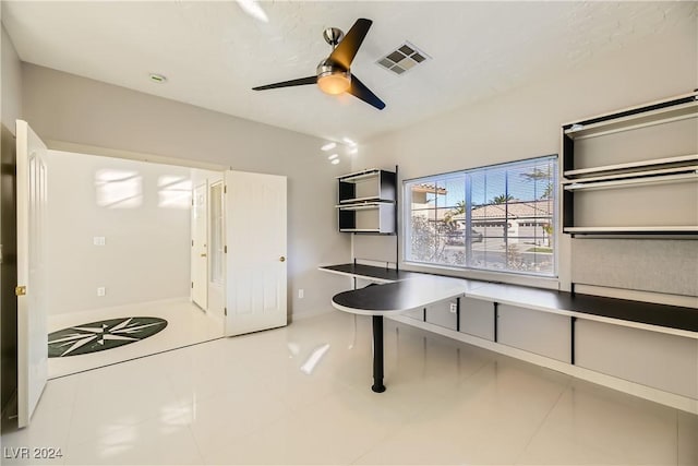 office with ceiling fan and visible vents