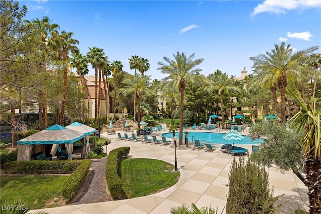 view of pool with a patio