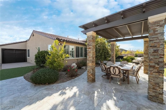 view of patio with a pergola