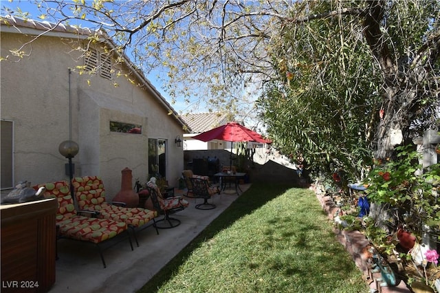 view of yard with a patio area