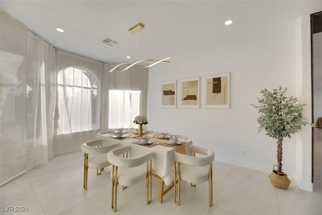 view of tiled dining area