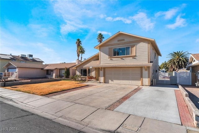 view of property with a garage