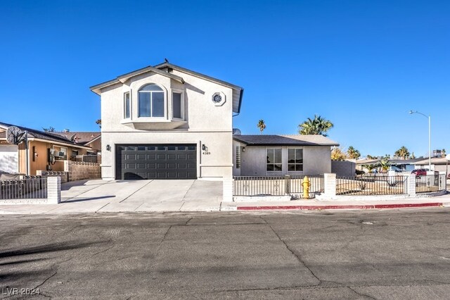 view of front facade with a garage