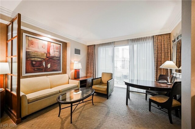 135 E Harmon Ave Unit 407, Las Vegas, NV 89109 - interior space with crown molding and visible vents