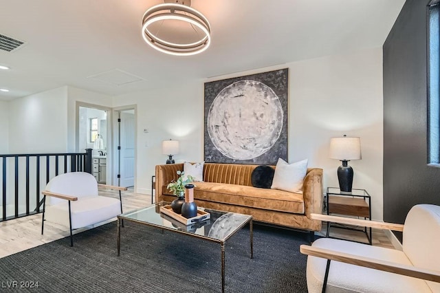 living room featuring wood-type flooring