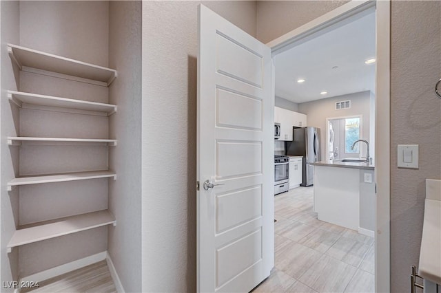 interior space with sink