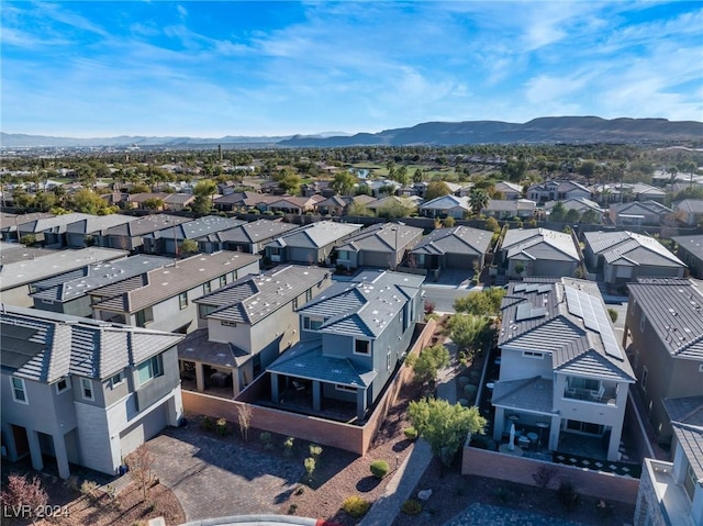 drone / aerial view with a mountain view