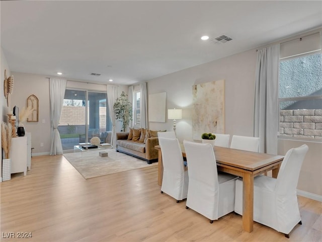 dining room featuring light hardwood / wood-style floors