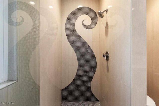 details with tiled shower