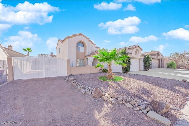 view of front of house with a garage