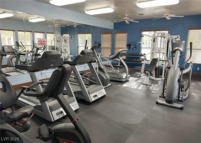 7255 W Sunset Rd Unit 2046, Las Vegas, NV 89113 - exercise room with a ceiling fan