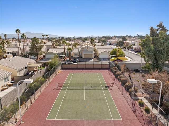 view of sport court featuring a mountain view