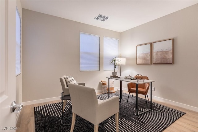 office featuring hardwood / wood-style flooring