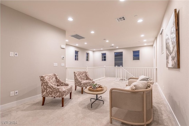 view of carpeted home theater