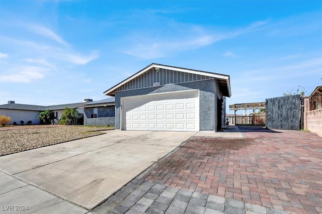 view of front of home with a garage