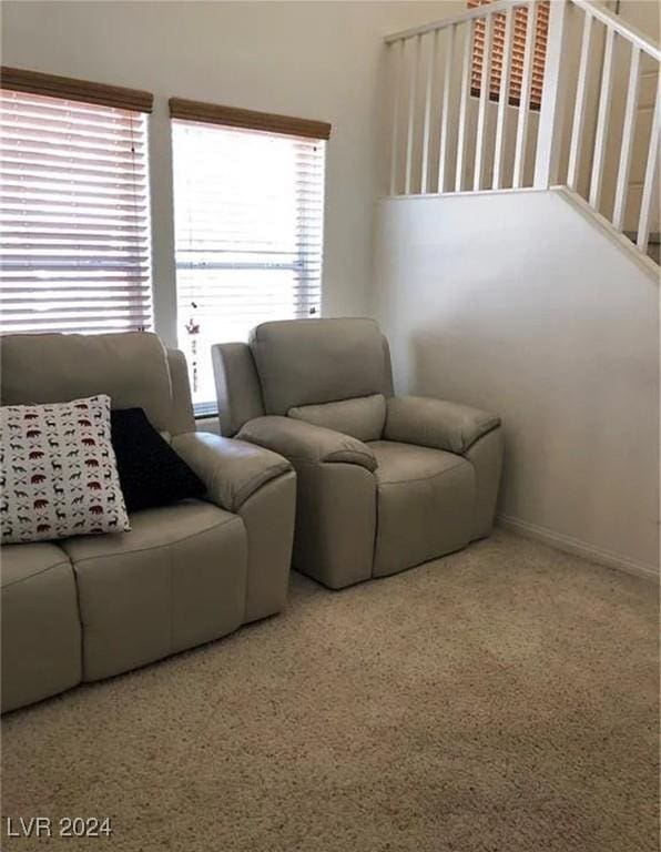 carpeted living room with plenty of natural light