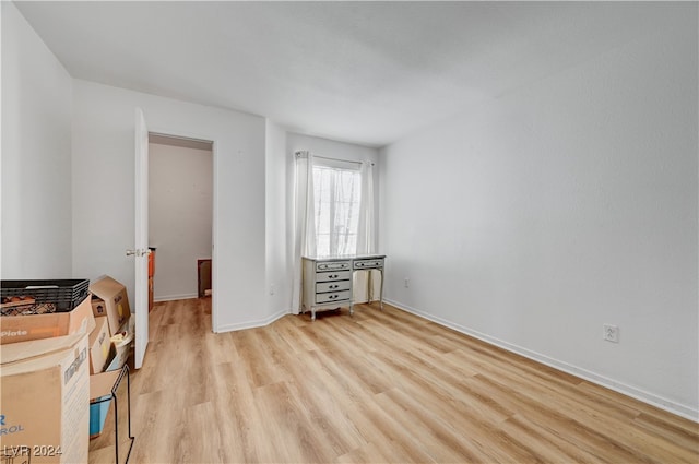 interior space with light hardwood / wood-style floors