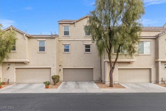 view of property featuring a garage