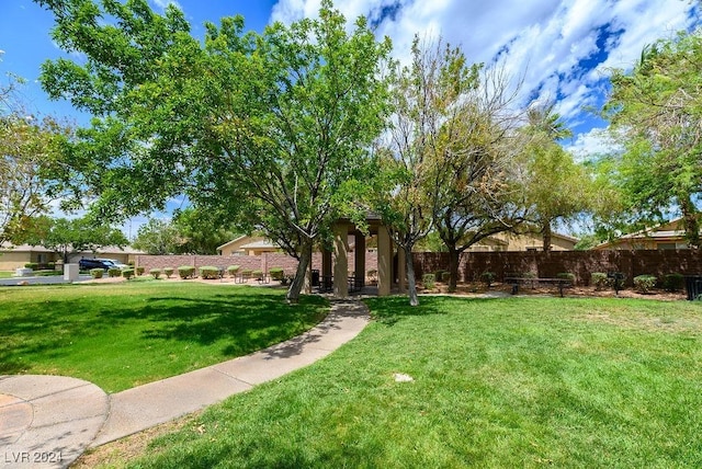 view of yard with fence