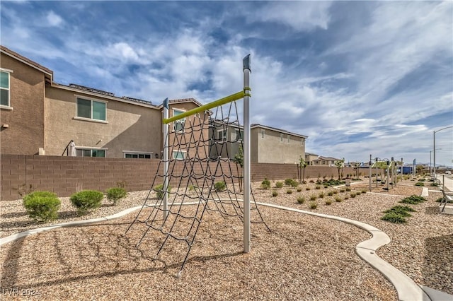 community playground with fence