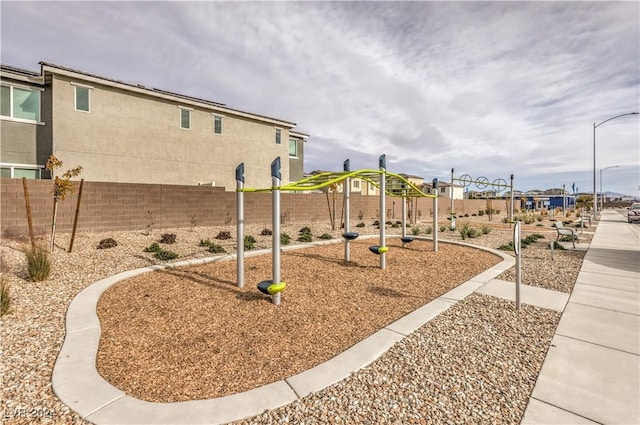 community play area with fence