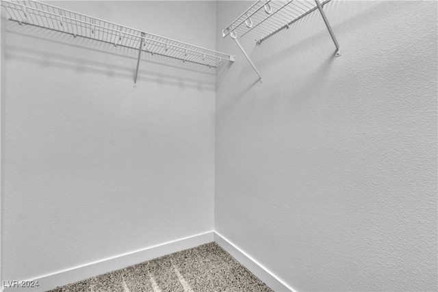 walk in closet with carpet