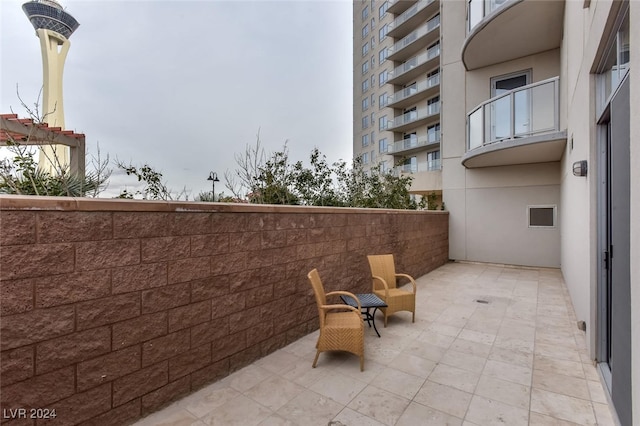 balcony with a patio area