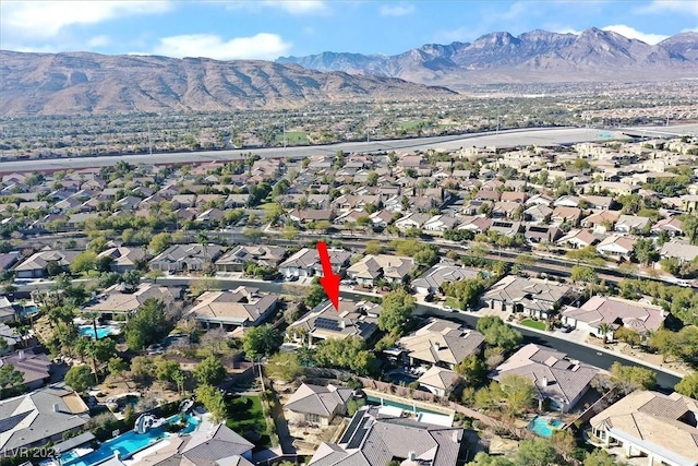 aerial view with a mountain view